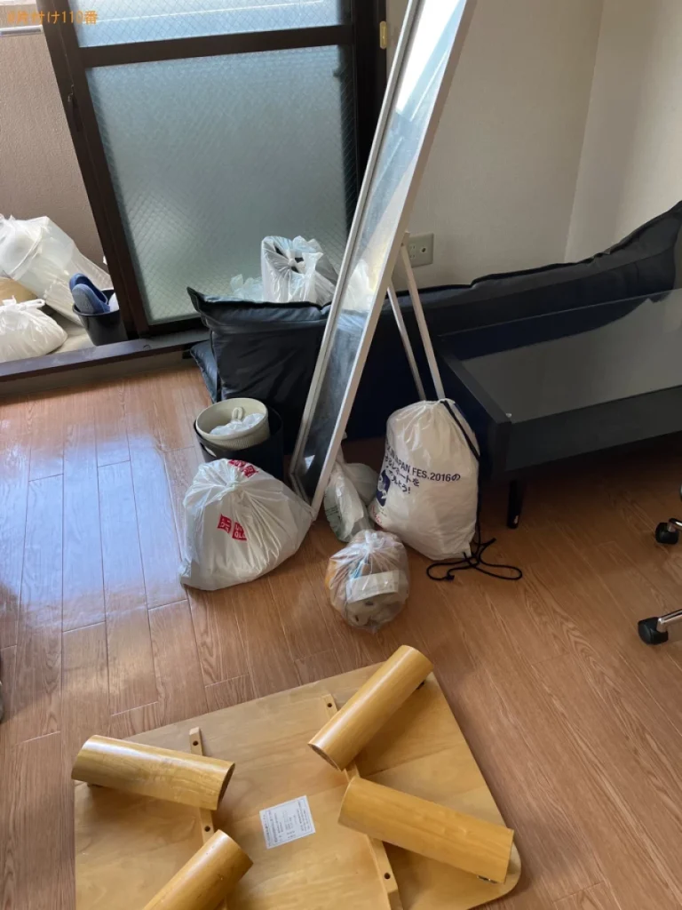 【草津市】マットレス付きシングルベッド、椅子、布団等の回収・処分