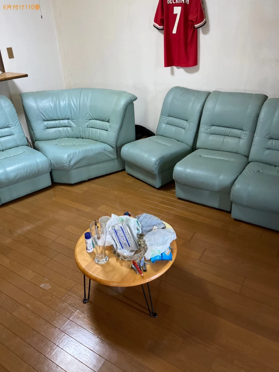 【大津市】6人用ソファー、テーブル、ヒーター、布団等の回収・処分
